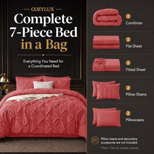 Queen Comforter Set Coral
