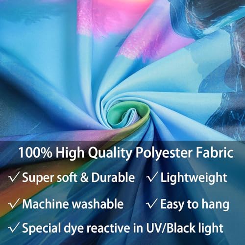 Blacklight Waterfall Planet Tapestry