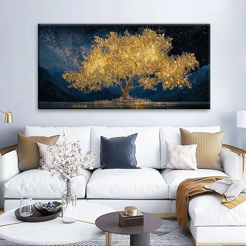 Canvas Wall Art Decor Modern Large Wall Art For Living Room 29 X 58 Inches Gold Tree Of Life Abstract Wall Decor Paintings Picture For Bedroom Dining Room Home Office Artwork