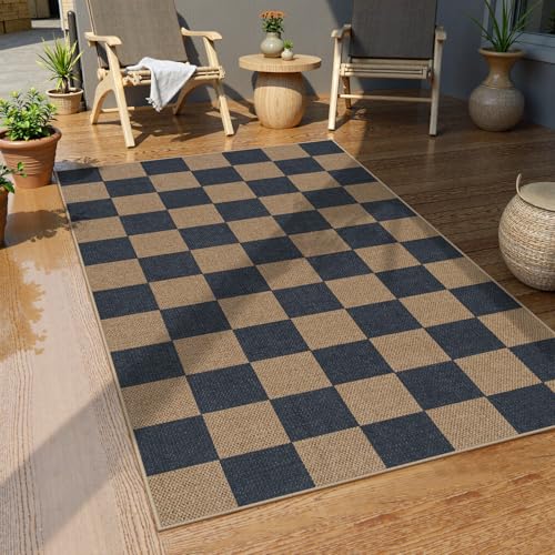 Checkered Easy Jute 3x5 Outdoor Rug
