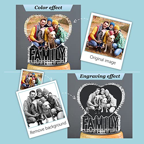 Personalized 3D Crystal Photo Gift with Family Photo