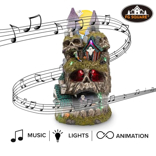 Skullstone Hollow Skull Theme Spooky Halloween Village Multi