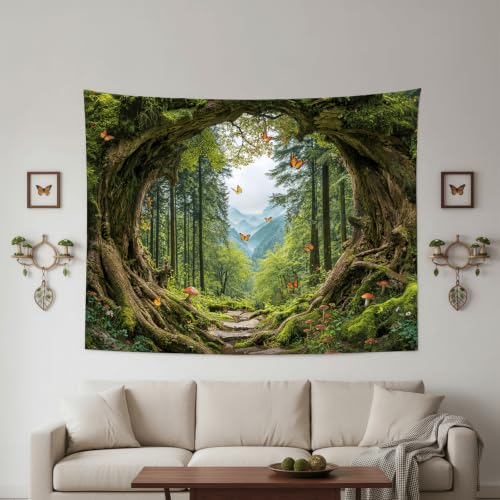 Green Nature Forest Tapestry 60x44 Inch