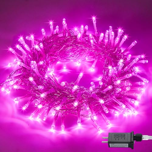 Connectable 8 Modes 33ft 100 LED Pink Christmas Lights (33 Foot)