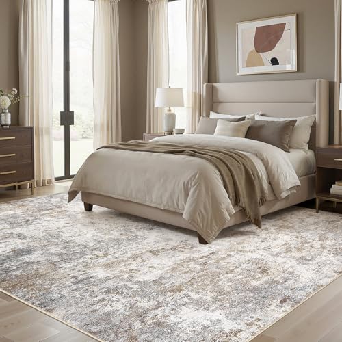 12x18 Area Rug Living Room Rugs Extra Large Brown Grey Carpet (24 Count)