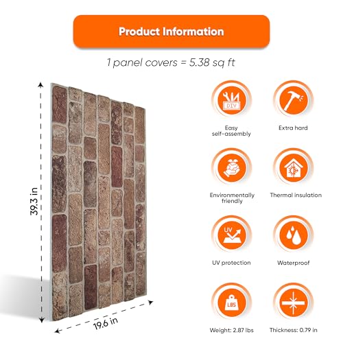 3D Wall Panels Brick Effect