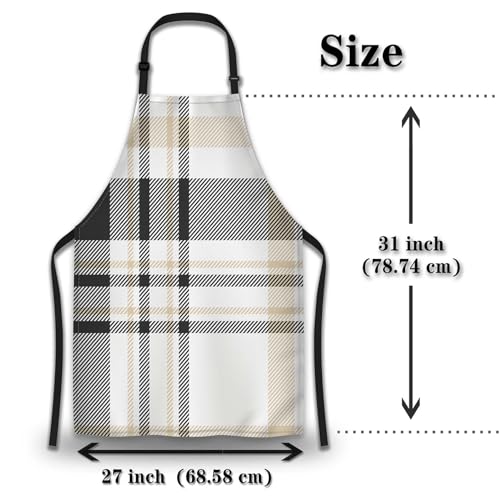 Makeup Apron for Women Plaid Texture Funny Aprons for Men for Kitchen Cooking Restaurant BBQ Painting Crafting Gardening 27”