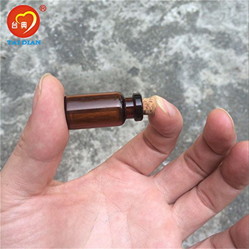 Amber Glass Vials 2ml with Cork Empty Brown Tiny Glass Jars Mini Glass Bottles Containers 50 Units