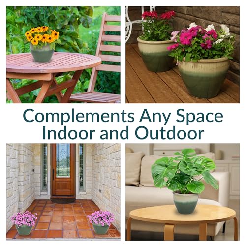 Sunnydaze Chalet 12" Ceramic Plant Pot (2 Count)