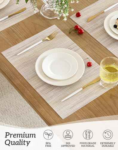 Lightsteel Beige with Yellow Placemats Set of 8 (8 Count)