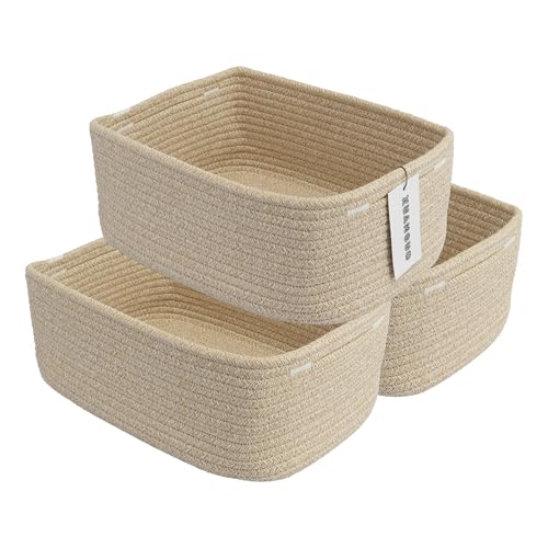 Small Woven Storage Baskets for Shelves (3 Count)