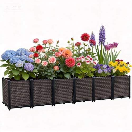 Large Planters for Outdoor Plants 20" Tall Planter Box (6 Count)