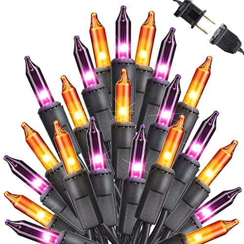 Orange & Purple Halloween Lights (75 Foot)