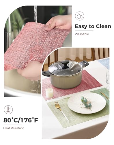 Gradient Pink Woven Placemats Set of 24 (24 Count)