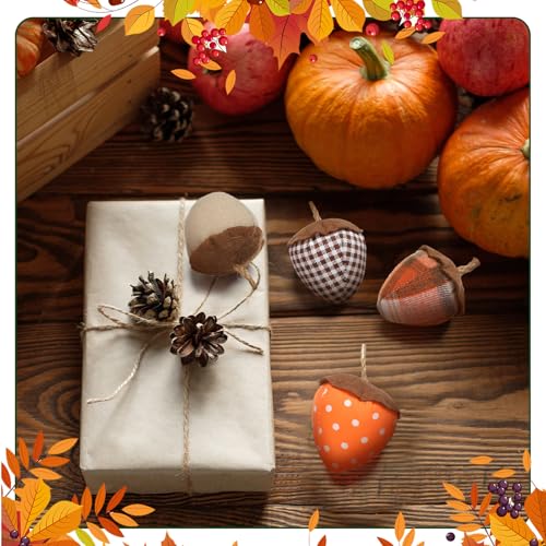 12 Pcs Fall Felt Acorn Ornaments Thanksgiving Hanging Decor (12 Count)