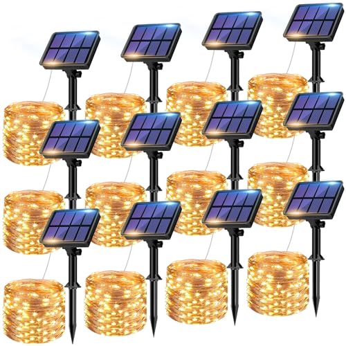 12 Pack Solar String Lights Outdoor (8 Count)