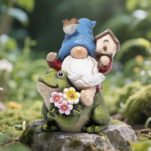 Spring Garden Gnome Decoration Flower Animal Ornaments Decor Gifts Spring Gnomes for Garden Decorations Summer Elf Figurine Gifts for Mom Outdoor Decor