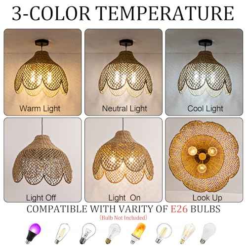 18" Rattan Pendant Light