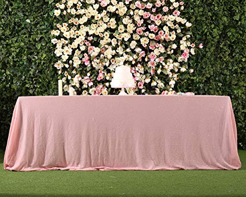 Sequin Tablecloth 90x132 Inch Pink for Birthday Wedding Party