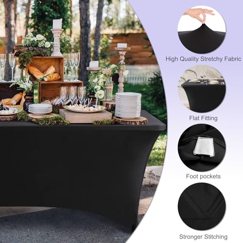 4 Pack 6FT Spandex Table Covers (4 Count)