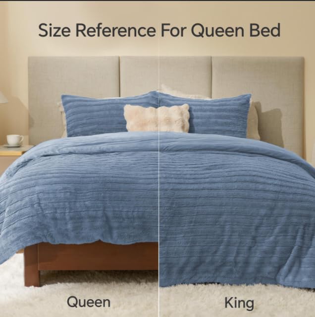 Faux Fur Queen Comforter Set