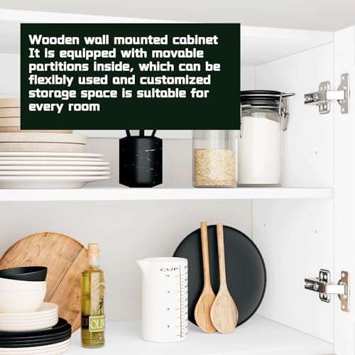 White Laundry Room Cabinets and Storage with 4 Doors and Utility Adjustable Shelf