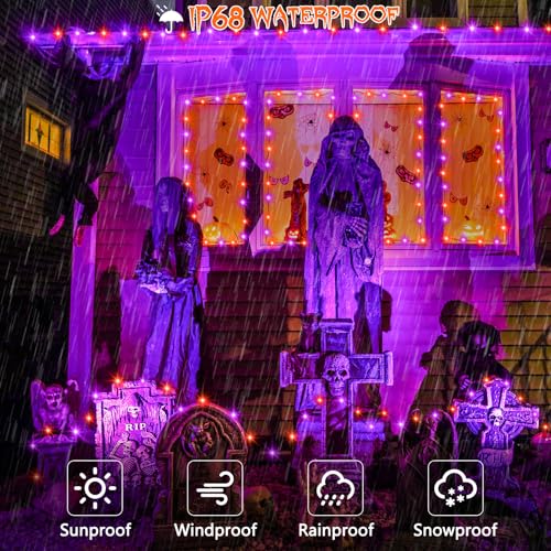 2 Pack Halloween Fairy Lights Plug in (200 Count)