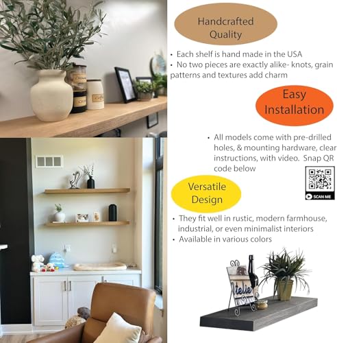 36 inch Wooden Floating Shelves for Wall