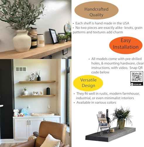 24 Inch Wooden Floating Shelves for Wall