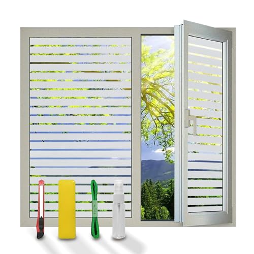 Window Privacy Film Striped with Tools (14.35 Sq Ft)