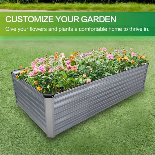GARDMAX 8x4x2FT Galvanized Raised Garden Bed Kit