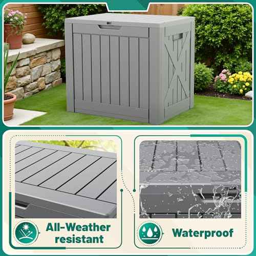 40 Gallon Deck Box Lockable Outdoor Storage Box Waterproof for Patio