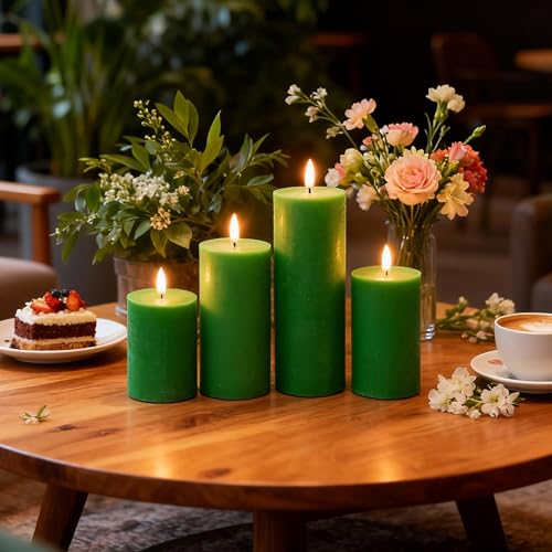 Green Flameless Candles (4 Count)