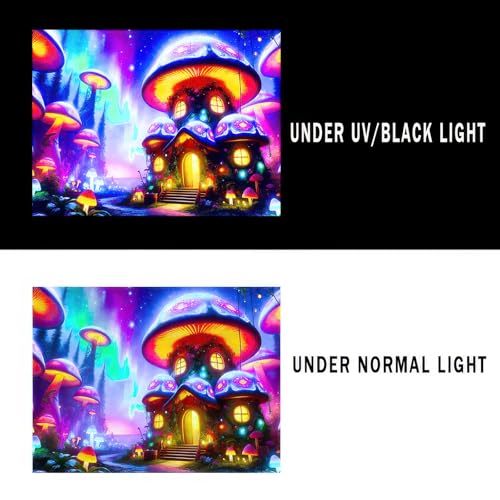 Blacklight Tapestry Enchanted Forest UV Backdrop 78 x 59 Inch