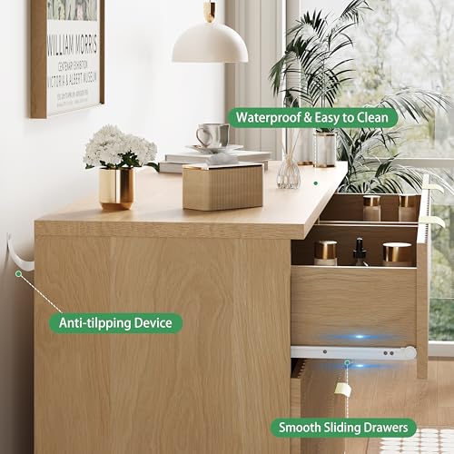 Fluted Dresser for Bedroom with 8 Drawers