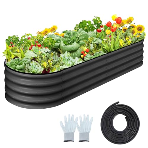 2 Pcs 4.5x2x1 ft Oval Raised Garden Bed (2 Count)