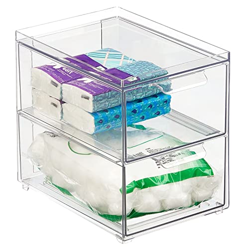 Stackable Storage Containers Box with 2 Pull