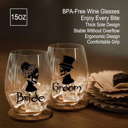 Skull Wine Glass 2 Piece with Gift Box