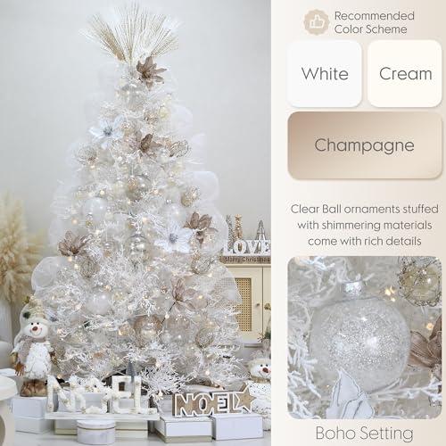 25 Pack Assorted Clear Christmas Ball Ornaments (25 Count)
