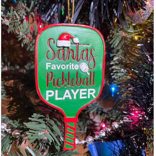 Santa’s Favorite Pickleball Player Christmas Ornament