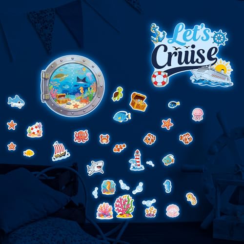 35Pcs Glow in The Dark Cruise Window Wall Stickers