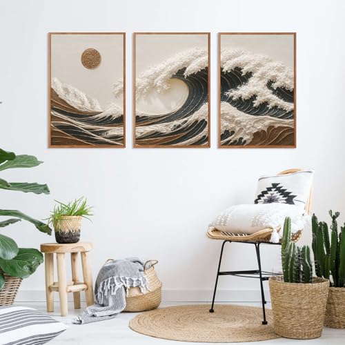 Great Wave Sunset Framed Canvas Wall Art