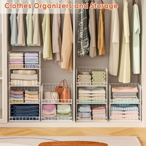 8 Tier Stackable Closet Organizers and Storage Shelves