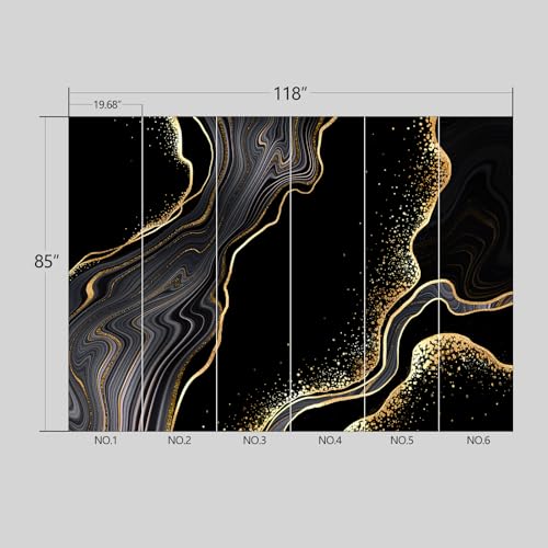 Black and Gold Marble Wallpaper Peel and Stick wall Mural for Bedroom Living Room