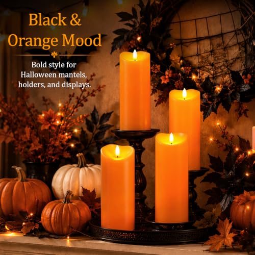 Halloween Orange Waterproof LED Candles