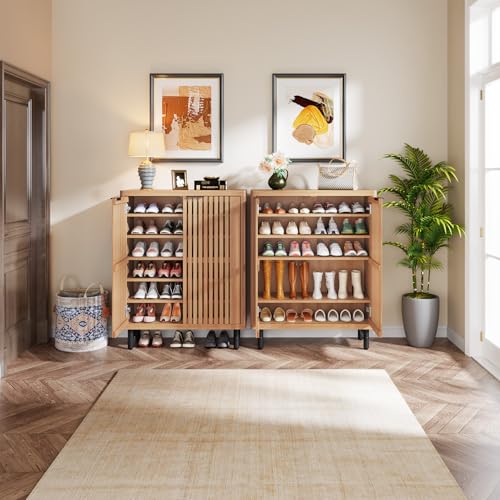 6 Tier Shoe Cabinet with Shutter Doors