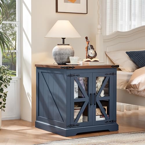 24'' End Table Set 2 with Charger for Living Room
