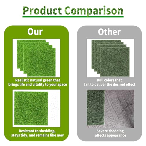 12 Pcs 6 X 6 Inch Fake Grass Decor for Crafts (12 Count)