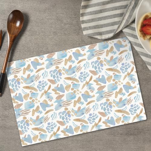 Blue and Brown Placemats Set of 4 (4 Count)