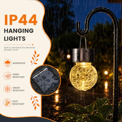 Solar Lights Outdoor Hanging Lantern Garden Decor for Outside 8 Pc (8 Count)